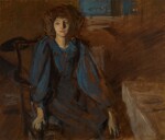Miss Pettigrew in Blue Dress, Seated