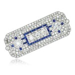 Mauboussin, attributed to || Sapphire and diamond brooch, 1920s