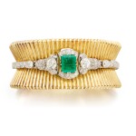 Gold, Emerald and Diamond Cuff-Bracelet