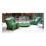 FRANÇOIS-XAVIER LALANNE | PAIR OF "CRAPAUD" CHAIRS AND "NÉNUPHAR" LOW TABLE