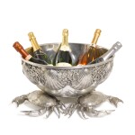 A large Italian pewter champagne and wine cooler, designed by Piero Figura for Atena, Milan, modern