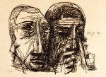 FRANCIS NEWTON SOUZA | Untitled (Two Heads)