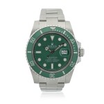 Reference 116610LV Submariner 'Hulk' A stainless steel automatic wristwatch with date and bracelet, Circa 2013
