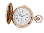 LECOULTRE | PINK GOLD HUNTING-CASED MINUTE-REPEATING CHRONOGRAPH WATCH CIRCA 1910