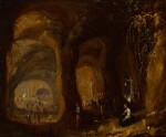 ROMBOUT VAN TROYEN | A grotto with figures worshipping idols