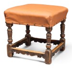 A CARVED WALNUT STOOL, POSSIBLY ENGLISH, EARLY 17TH CENTURY