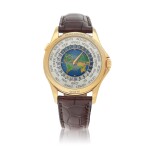 'Geneva Seal' World Time, Ref. 5131J-001  Yellow gold world time wristwatch with cloisonné enamel dial depicting a map of the Americas, Europe and Africa  Circa 2009