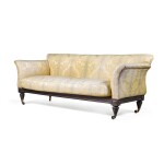 A mahogany and upholstered sofa, incorporating 19th-century elements