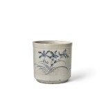 A blue and white 'floral' brushpot, Joseon dynasty, 18th century