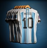 Set of 6 Lionel Messi 2022 FIFA World Cup Match Worn Shirts | Finals, Semifinals, Quarterfinals, Round of 16 & 2 Group Stage Matches