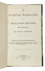 HERBERT, HENRY WILLIAM [FRANK FORESTER] | The Warwick Woodlands, or Things as They Were, Ten Years Ago. By Frank Forester. Philadelphia: G.B. Zieber & Co., 1845