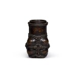 A bronze 'rope tied' vase apocryphal Yongle mark, 17th century | 清十七世紀 繩結紋小銅瓶 《永樂年製》仿款