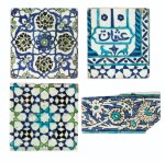 A Group of Four Ottoman Iznik and Damascus Pottery Tiles, Turkey and Syria, 16th and 17th Centuries