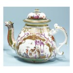 A MEISSEN CHINOISERIE TEAPOT AND COVER CIRCA 1723-24