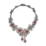 Superb ruby and diamond necklace/tiara