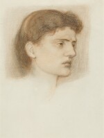 Portrait of a Young Woman, Thought to be Miss Augusta Jones (recto); Two Caricatures of William Morris (verso)