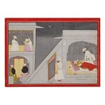 AN ILLUSTRATION TO A BHAGAVATA PURANA SERIES: THE EXCHANGE OF THE BABIES,  INDIA, GULER, CIRCA 1760-1765