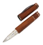  OMAS | A LIMITED EDITION OAK AND STERLING PLATED ROLLERBALL PEN, CIRCA 2000