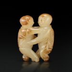 A white and russet jade 'boy' group, Ming dynasty |  明 白玉雙童