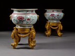 An impressive pair of Chinese famille-rose fish-bowls, Qing dynasty, Yongzheng period