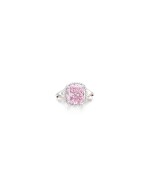 Fancy Intense Purplish Pink Diamond and Diamond Ring | 5.05克拉 濃彩紫粉紅色鑽石 配 鑽石 戒指