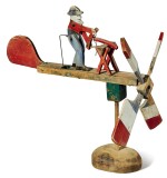 POLYCHROME-PAINTED PINE WOODWORKER WHIRLIGIG, EARLY 20TH CENTURY