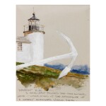 JAMIE WYETH | LETTER WITH A LIGHTHOUSE AND ANCHOR
