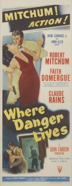 WHERE DANGER LIVES (1950) POSTER, US
