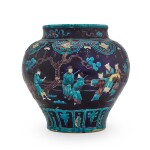 A Fahua 'figural' jar, Ming dynasty, 16th century | 明十六世紀 琺華人物故事圖罐