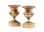 A pair of lacquered tole Campana vases, circa 1820-1830 | Paire de vases Campana en tôle laquée, vers 1820-1830