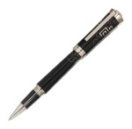  CARTIER | A LIMITED EDITION BLACK LACQUER, AND PALLADIUM PLATED ROLLERBALL PEN, CIRCA 2000