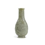 A MUGHAL-STYLE CELADON JADE VASE | QING DYNASTY, 18TH CENTURY [TWO ITEMS]