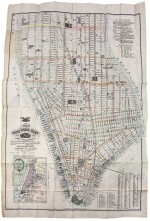 Dripps, Matthew. A fully-colored pocket map, with Thomas Kitchin's map of "New York Island"
