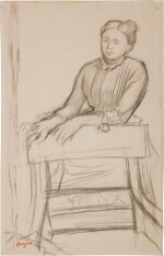 Femme s'appuyant à un fauteuil (A study for Hélène Rouart in her Father's Study)