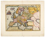 World and Continents | A collection of four maps, three by Ortelius and a world map by Seutter