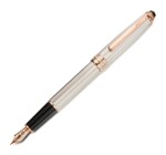  MONTBLANC | A LIMITED EDITION SILVER AND PINK GOLD PLATED FOUNTAIN PEN, CIRCA 2000