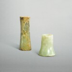 Two jade tubes,  Shang dynasty | 商 玉管兩件