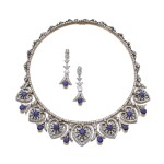 Sapphire and diamond demi-parure, late 19th century and later