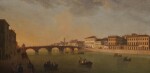Florence, a View of the Arno River with the Ponte alla Carraia