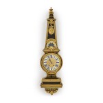 A Louis XVI Gilt-Bronze Mounted Brass and Tortoiseshell Inlaid Boulle Marquetry Cartel Clock and Barometer, in the Manner of André-Charles Boulle, Last Quarter 18th Century
