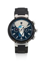 LOUIS VUITTON | LOUIS VUITTON TAMBOUR REGATTA V3 LV CUP, REFERENCE Q102G, A PVD COATED STAINLESS STEEL CHRONOGRAPH WRISTWATCH WITH DATE AND REGATTA COUNTDOWN INDICATION, CIRCA 2012