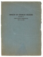 Dickens, Speech of Charles Dickens Delivered at Gore House, 1851, 1909, first edition 