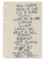 Nirvana — Dave Grohl | A handwritten setlist
