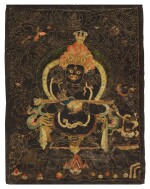 A Silk Embroidery Depicting Panjarnatha Mahakala, Tibet, circa 15th Century