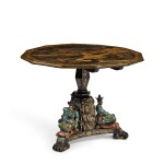 A George IV Japanned and Polychrome Dodecahedral Tilt-Top Centre Table in the manner of Frederick Crace, Circa 1830