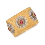 Gold, Ruby and Diamond Cuff-Bracelet