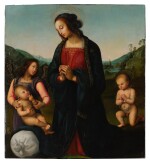 Madonna and Child with a young Saint John the Baptist and an angel