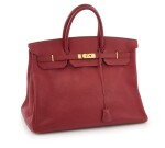 Red leather and gold plated hardware handbag, Birkin 40, Hermès, 1991 