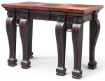 A GEORGE II CARVED MAHOGANY SIDE TABLE, CIRCA 1730 AND LATER, IN THE MANNER OF WILLIAM KENT