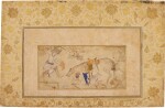 Two warriors in combat, Persia, Isfahan or Qazvin, Safavid, late 16th/early 17th century